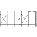 Kruisschoor voor Systeem R 3000, voor vlakbreedte 995 mm